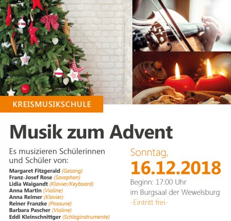 Adventskonzert der Kreismusikschule im Burgsaal der Wewelsburg
